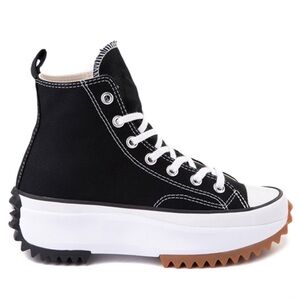 UNISEX Sz W9 Converse Run Star Hike Platform Shoes - Black and White